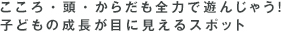 こころ・頭・からだも全力で遊んじゃう！子どもの成長が目に見えるスポット